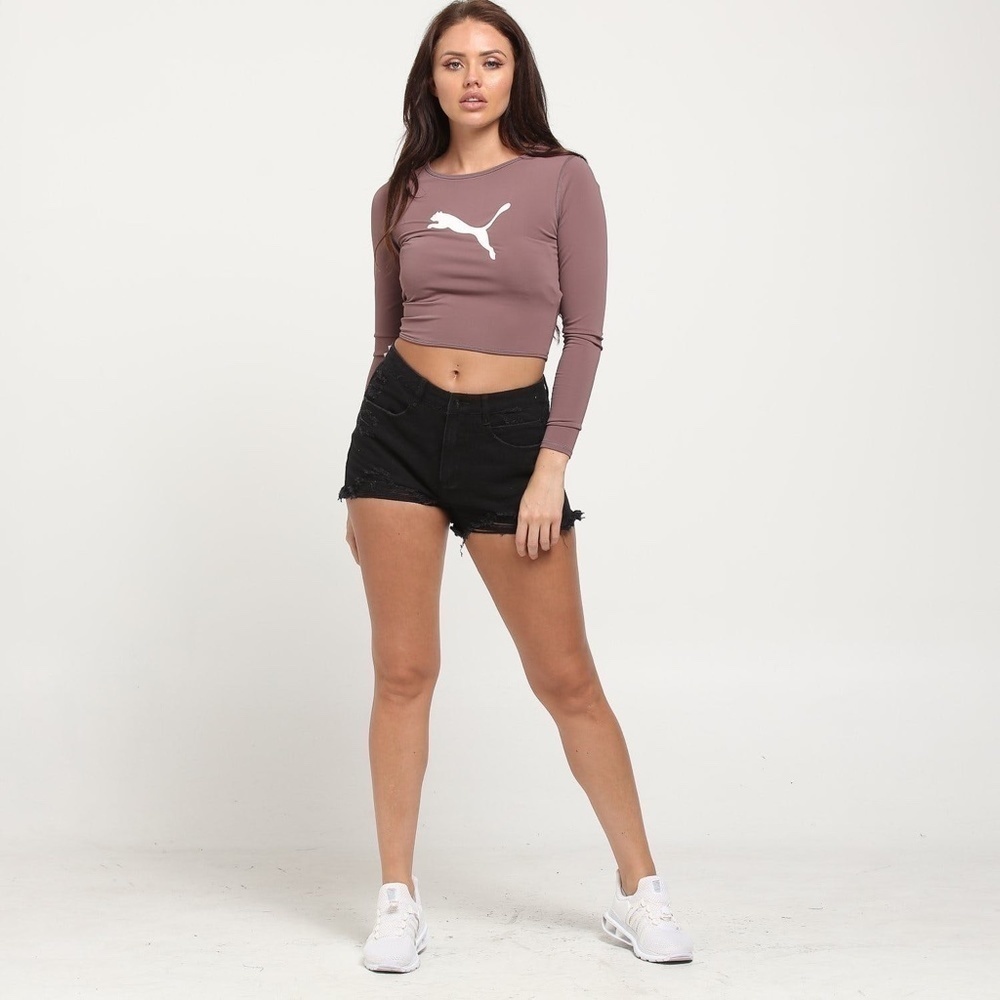 PUMA Luxe Mauve Women's Crop Athletic Top (S)
